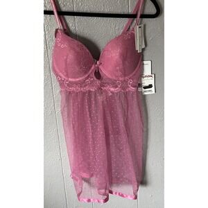 Women Intimates Flirty Sexy Babydoll Lingerie Set Thong Panties XL NWT Romantic